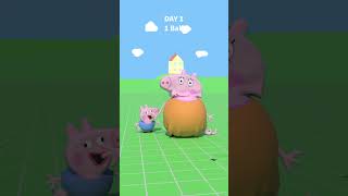 Mama Pig inflate - Day 1 Challenge - How big can Mummy Pigget? 😲 #peppapig #shorts #challenge