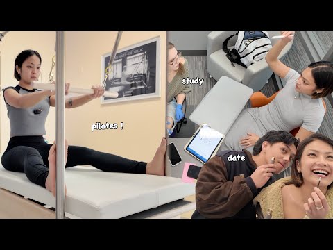 College JEOrney📚 productive study with me, pilates & date w ruzz + bedroom makeover?!