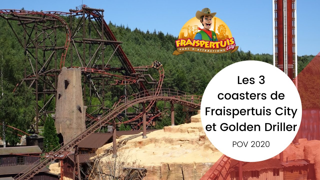 OnRide des montagnes russes de Fraispertuis City + Golden Driller #pov