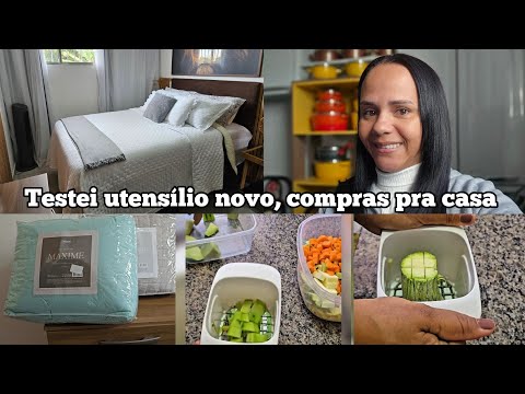 CRIEI CORAGEM E FIZ | USEI UTENSÍLIO DE COZINHA NOVO, MUITAS COMPRINHAS PARA CASA