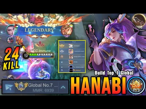 Hanabi 24 Kills, Road To Top 1 Global Hanabi!! - Build Top 1 Global Hanabi ~ MLBB
