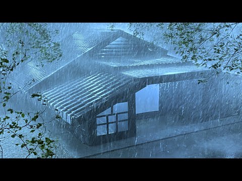 Sleep Well Instantly with Big Storm, Terrible Rain and Thunder Roaring on a Tin Roof at Stormy Night