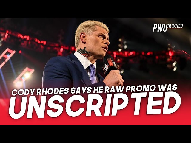 Cody Says His Promo On RAW Was Unscripted, Mentions AEW on WWE Content