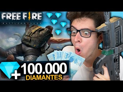 GASTEI 100 MIL DIAMANTES NO FREE FIRE E COMPREI TUDO!!!