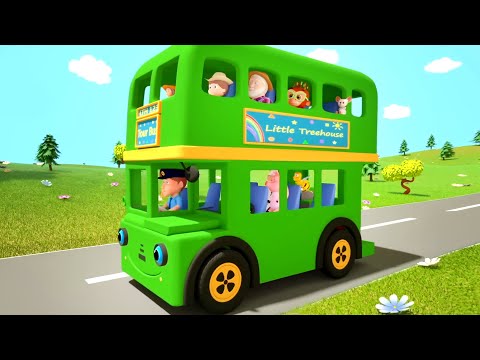 Wheels On The Bus Go Round And Round, Nursery Rhymes and Vehicle Songs for Kids