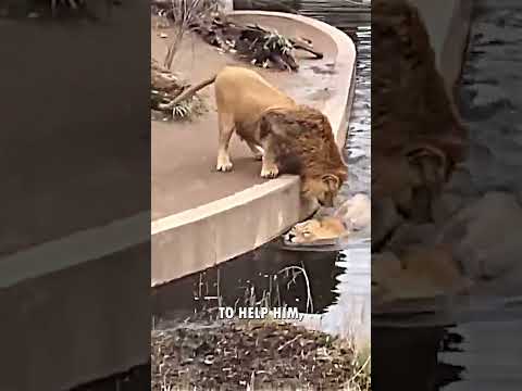 The way this lion was swimming so ashamed 🤣❤️