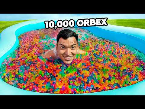 LLENE mi PISCINA con 10,000 ORBEX en el PATIO DE MI CASA - Alfredo Larin