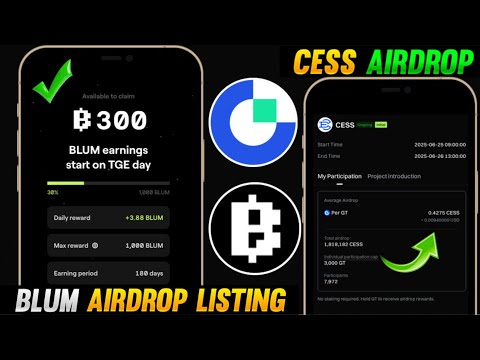 Blum Airdrop Listing date | CESS Hodler Airdrop Gate io | Blum airdrop claim