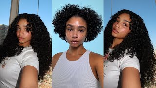 short to long curly transformation (easy clip ins tutorial)