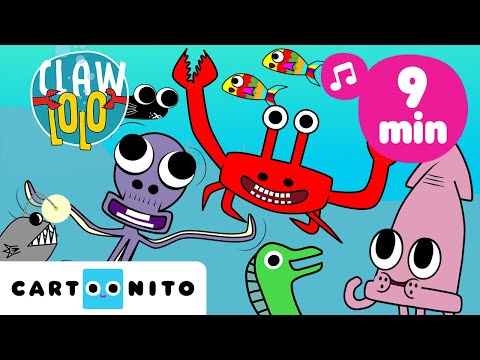 10-minutowa energetyczna imprezka dla dzieci 🎵 | Zabawne piosenki 🌊  | Clawlolo 🦀 |@CartoonitoPL