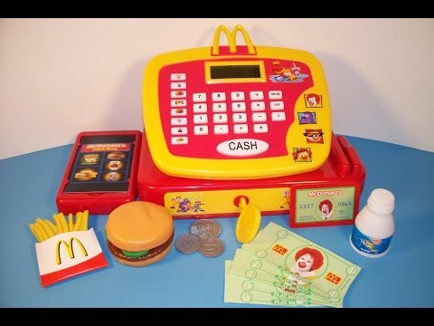 2013 JAKK'S PACIFIC McDONALD'S ELECTRONIC CASH REGISTER 15 PIECE PLAY SET TOY REVIEW