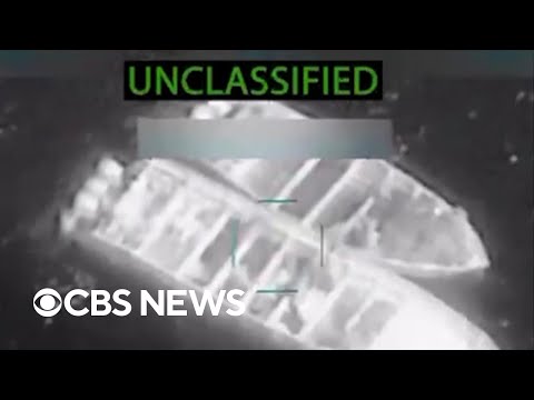 YouTube video thumbnail: Latest U.S. Strikes on Alleged Drug Boats Kill at Least 14 People, Leave 1 Survivor