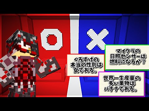 【Minecraft】皆も一緒に考えてくれ！全30問の〇✕ゲームで遊ぶぞ！【〇✕クイズのお時間です】
