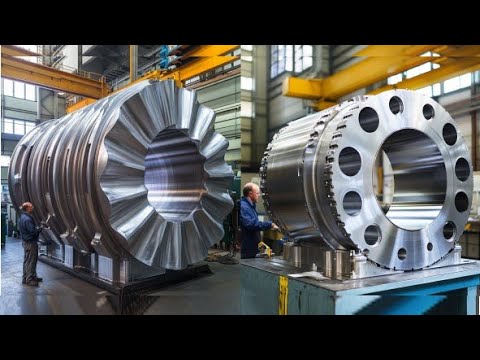 How Huge Crankcase Is Casting And Machined.  Forging Machine In Working