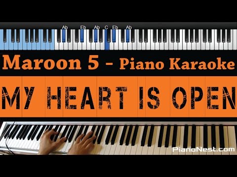 Maroon 5 feat. Gwen Stefani – My Heart Is Open – LOWER KEY (Piano Karaoke / Sing Along)