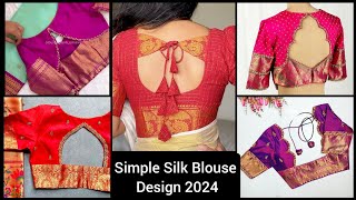 Simple Silk Blouse Design 2024 | पैठनी blouse design #blousedesign #silkblouse #simpleblouse