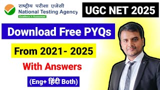 💥UGC NET PYQs Free PDF | UGC NET Previous Question Papers Last 5 Years' PDFs| Ugc net pyqs free pdf