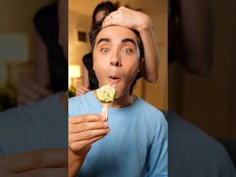Trying Eating Dubai Chocolate Double Ice Cream