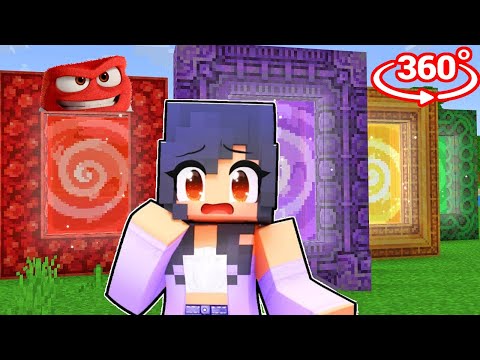 HELP Aphmau To Choose RIGHT Inside Out PORTAL in Minecraft 360°