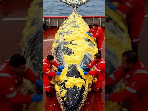 A whale gets a lifesaving clean up rescue team to remove barnacles #ytshorts #whale #shorts