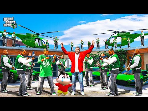 Green Gang Attacks Shinchan and Franklin House Big Trouble Green Gang Everywhere in Gta 5