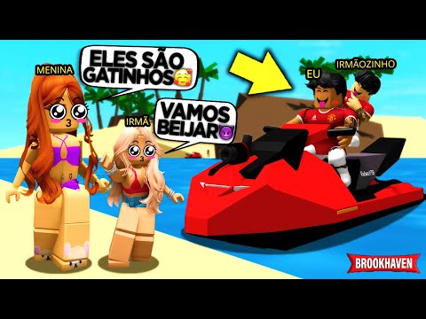 PASSEI de JETSKI com MEU IRMÃOZINHO e As MENINAS de BIQUINI FICARAM APAIXONADAS... BROOKHAVEN Roblox