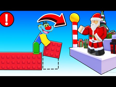 OGGY BUILD BRIDGE TO FOUND SANTA IN ROBLOX BRIDGE TO SANTA!