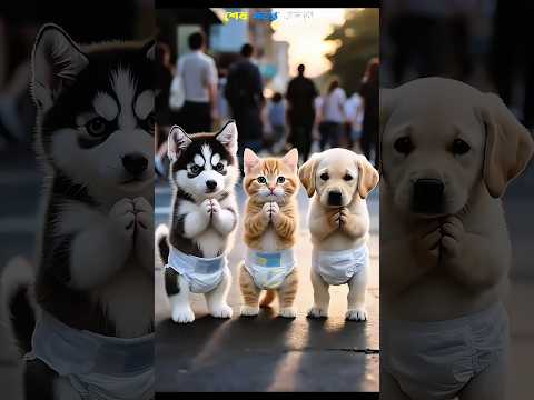 তিন বন্ধু পারবে! দামি একটা পোশাক কিনতে | 😭😭 #cartoon #aicat #cutecat #catlovers #shorts