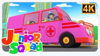 Canción divertida para niños Las ruedas de la ambulancia giran y giran