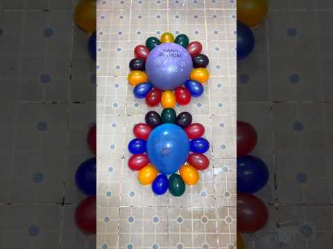 Blue and Purple HBD Balloons Popping Reverse ASMR Water Colorful satisfying