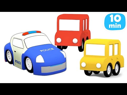 Çizgi film 4 Küçük Araba - Trafik lambası ve Polis arabası! En küçük çocuklar için Özel Bölüm