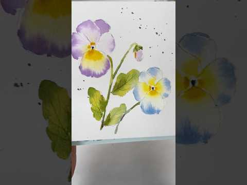 Pansy for Day 11 of March Watercolour Challenge #colorsofspring Day 11