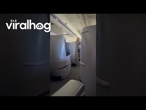 Airplane Passenger Exercises in Her Seat || ViralHog