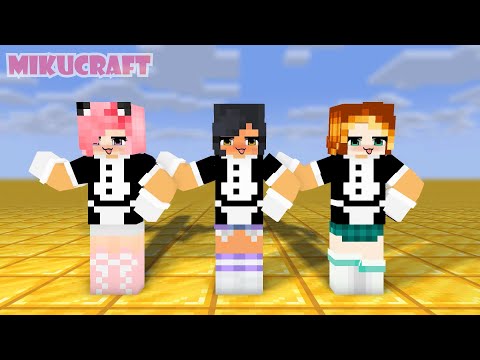 toca toca yay arigato maid dance aphmau and friends - minecraft animation