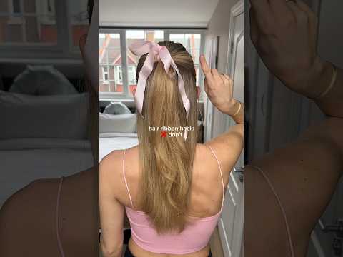 Hack to tie the perfect hair ribbon 🎀🤍 #hairribbon #ribbonhairstyle #hairhacks