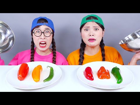 การแข่งขันระหว่างอาหารจริงกับเยลลี่ช็อกโกแลต DONA Mukbang