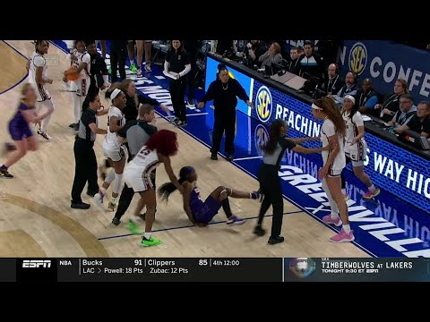 ? BRAWL In South Carolina vs LSU SEC Championship Game! SEVERAL Ejections, Fighting DQ For Cardoso