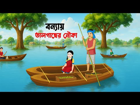 বন্যায় তালগাছের নৌকা | Bonnay Talgacher Nouka | Bengali Moral Story Cartoon | Story Bird Golpo