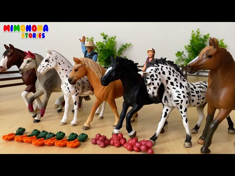 Caballos de colores galopando y relinchando 🐎🐴🐎  Videos infantiles ✨ Mimonona Stories