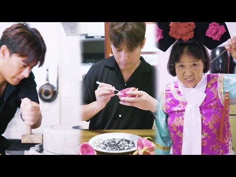 Genius son steals black sesame paste and pretends to be black sesame with dragon fruit seeds！