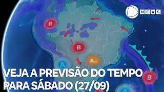 Confira a previsão do tempo para sábado (27/09)