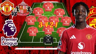 BRUNO FERNANDES OUT❌ MANCHESTER UNITED VS SUNDERLAND PREDICTED 3-4-2-1 LINE-UP IN THE EPL