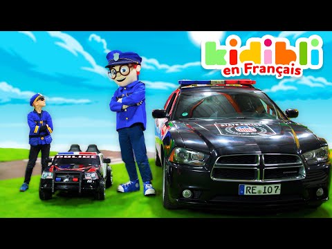 Les enfants jouent avec des voitures de police | Les enfants font semblant de jouer ! ⛑ Kidibli