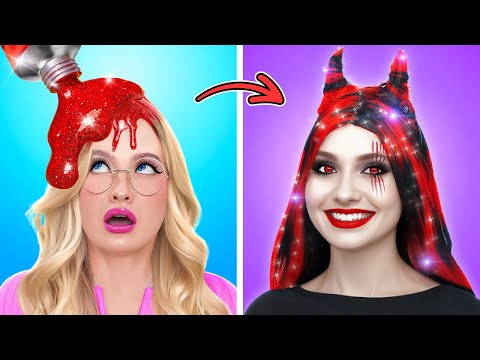 NOUVEAU 123 GO! SCHOOL DE BARBIE NERD À VAMPIRI NOIR || Astuces de relooking et défi