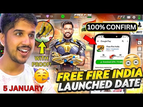 🥳 Free Fire India Launch Date 😱 Free Fire India Release Date 🤯 Free Fire India Launch 5 January