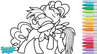 Pinkie Pie Hugging Rainbow Dash Coloring Page | @RainbowSplash