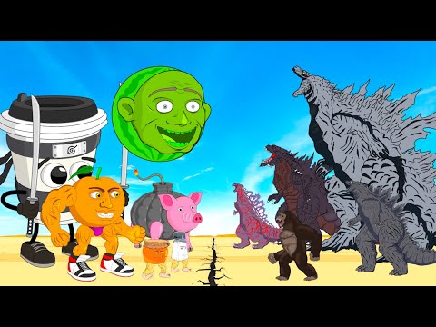 Rescue GODZILLA & KONG Vs All Brainrot Anime Animals But They All Normal - This is THE END BRAINROT.