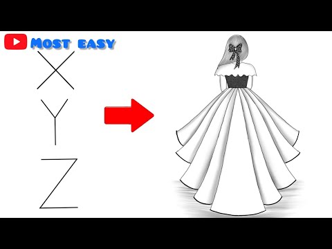 How to draw a easy beautiful girl | Easy pencil sketch girl drawing | beautiful dress girl drawing