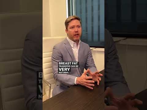 Man discussing breast fat transfer procedure benefits.