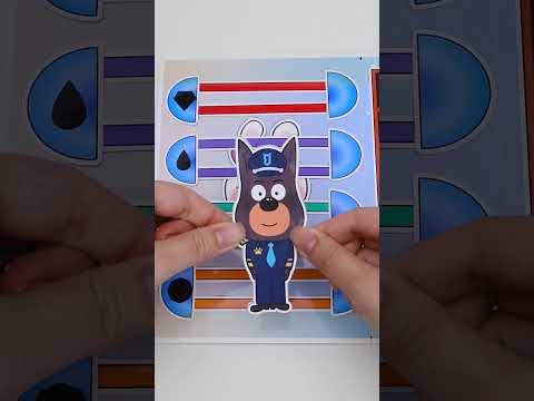 Challenge Game of Sheriff Labrador looking for missing baby rabbit #shorts #paperdiy #games